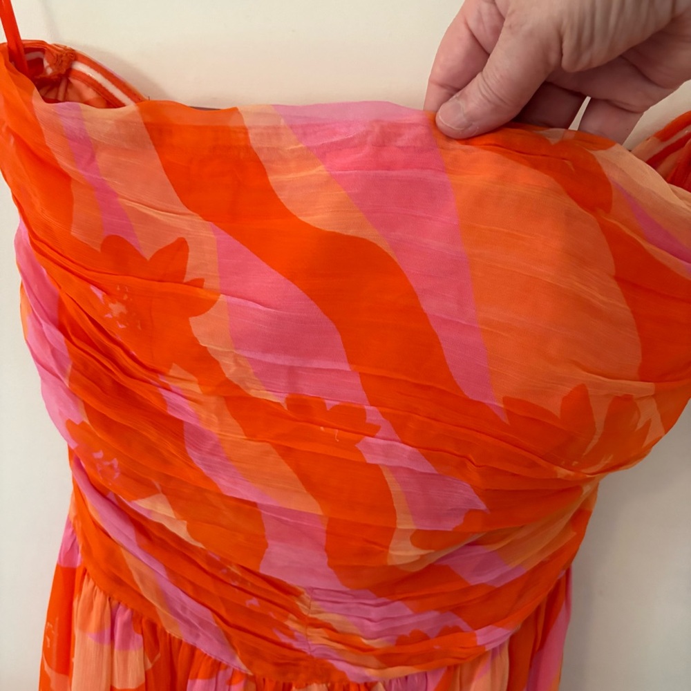 Ramy Brook Bernadette Midi Strapless Dress in Zinnia Combo. Size 10. - Picture 7 of 16